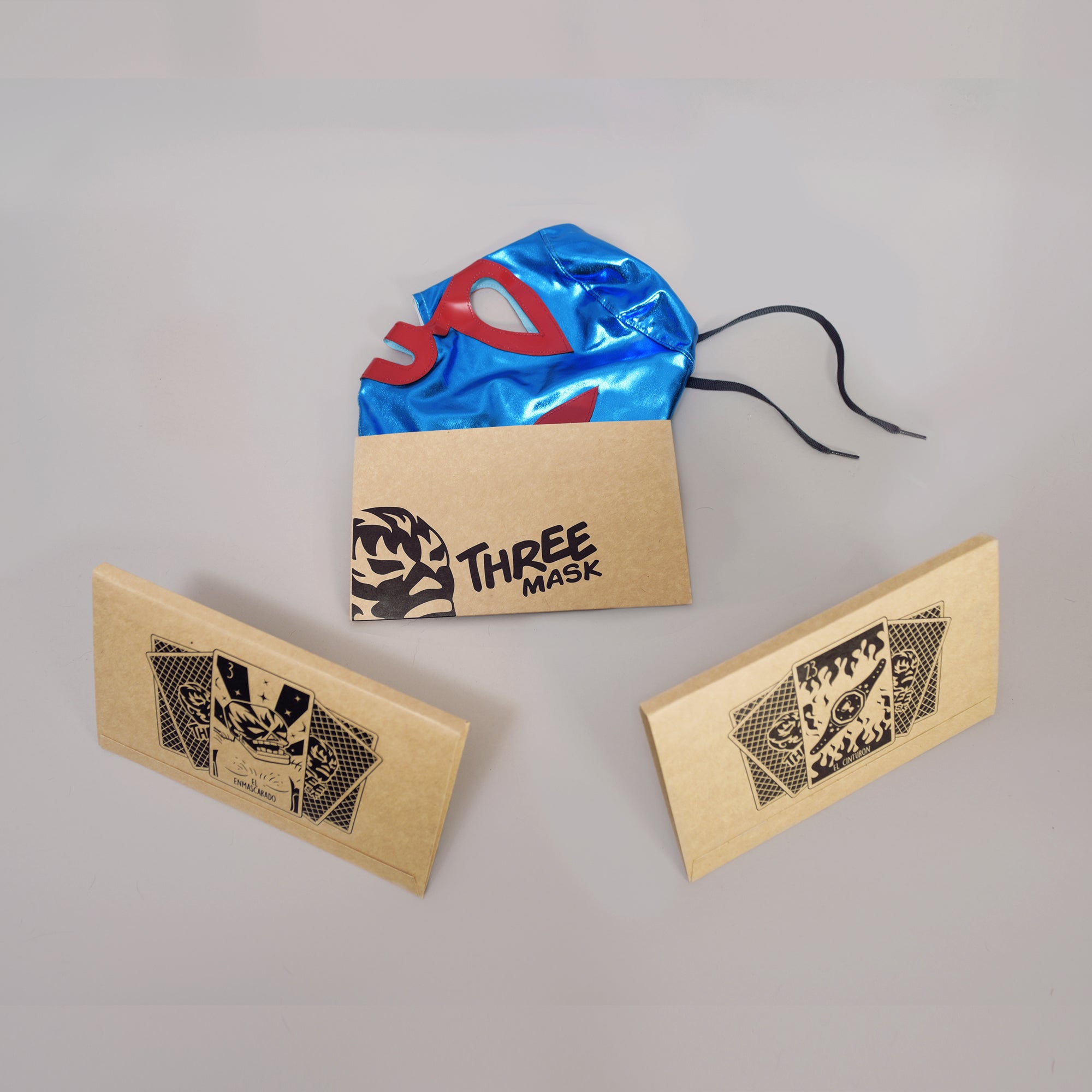 Blue Nacho Libre Wrestling Mask with Gift Packaging