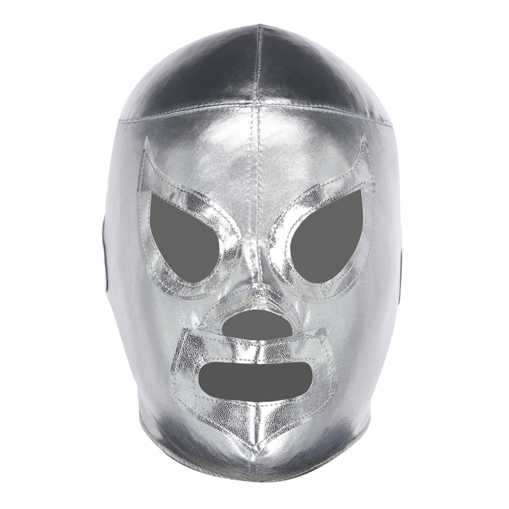 Silver El Santo luchador mask - front view