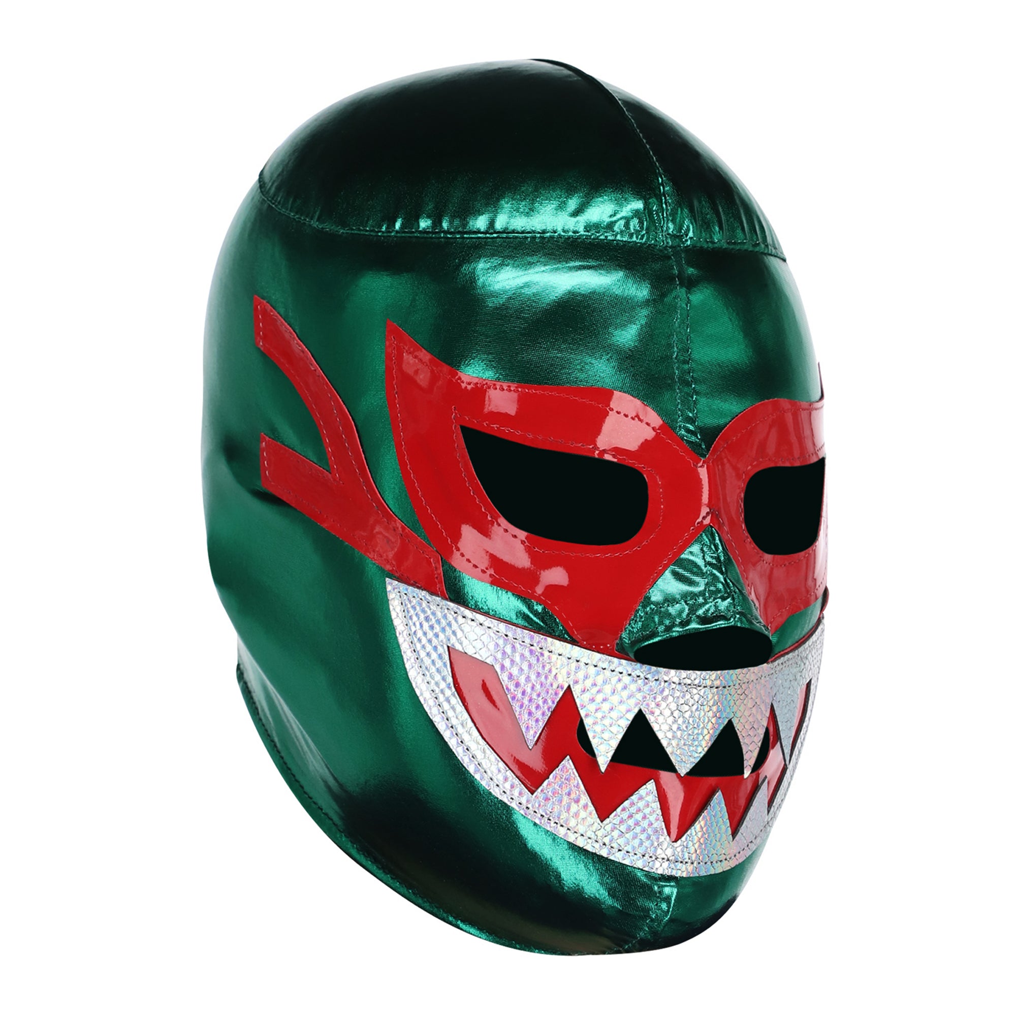 Green Mil Mascaras Tiburon Lucha Libre Mask - Right Profile View