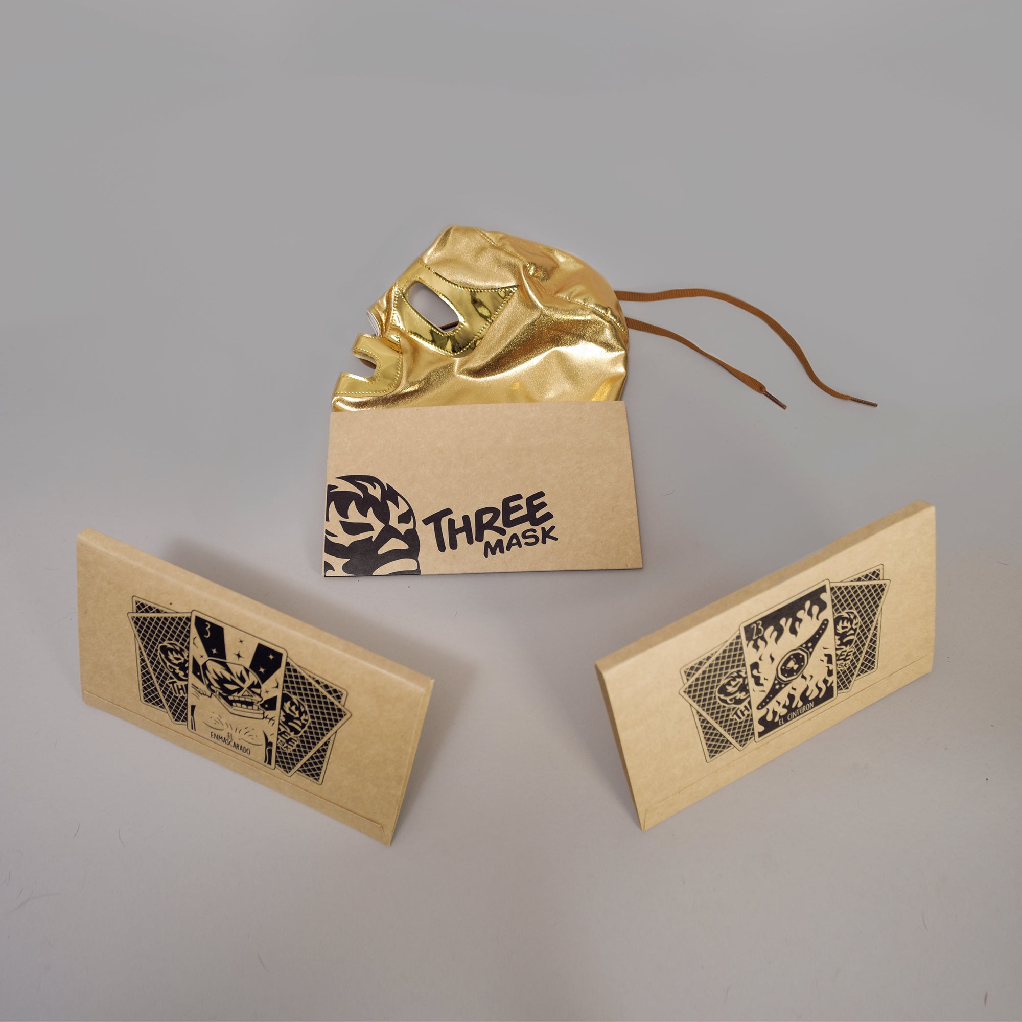 Gold Ramses Wrestling Mask with Gift Packaging