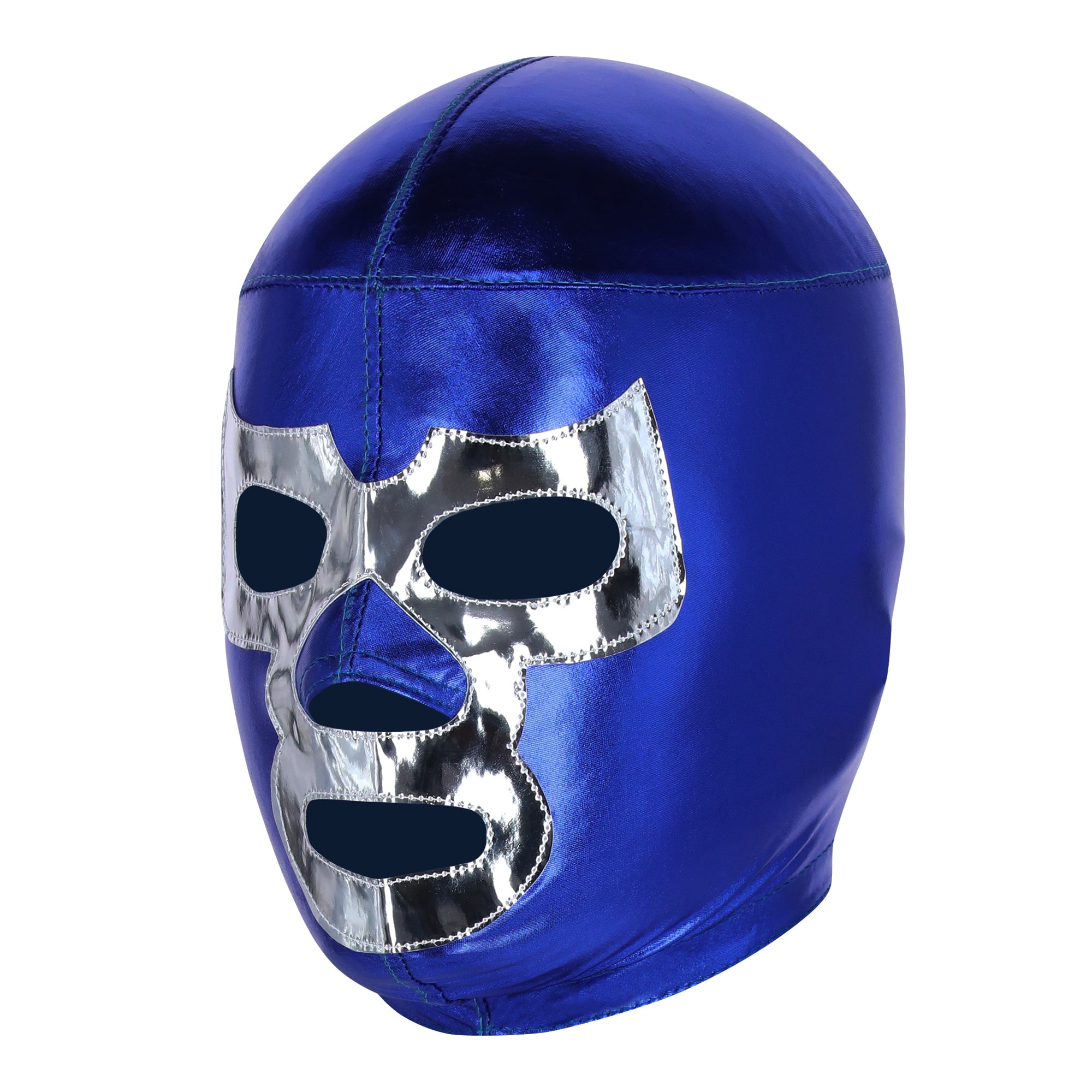 Blue Demon mexican wrestling mask - left profile view