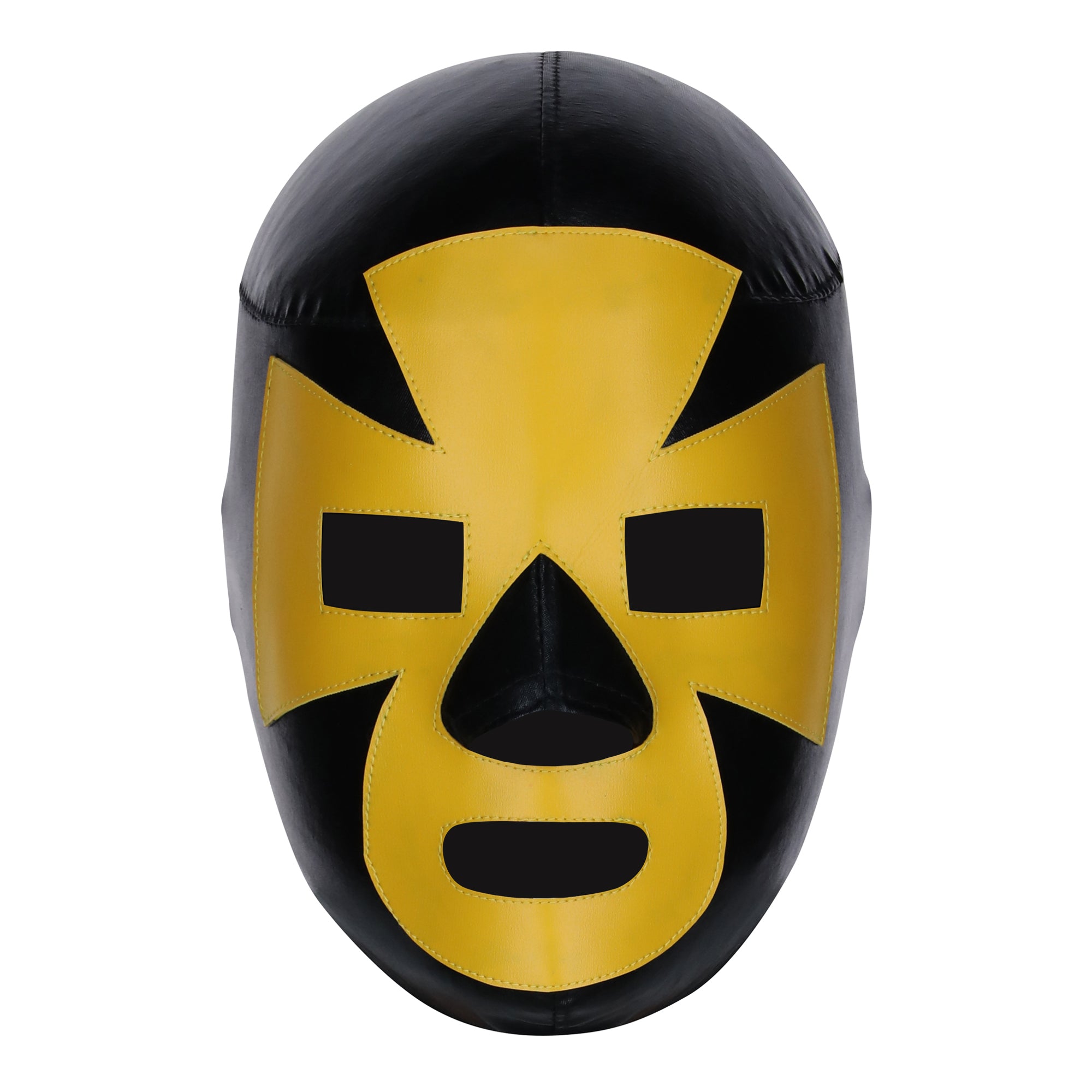 Black & Yellow Espanto luchador mask - front view