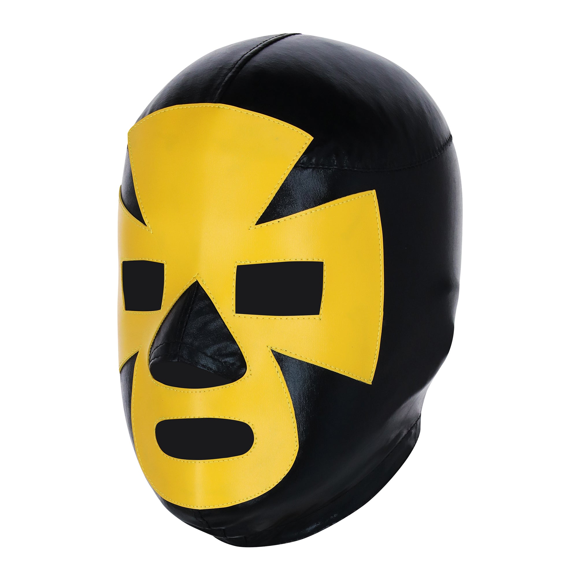 Black & Yellow Espanto Mexican Wrestling Mask - Left Profile View