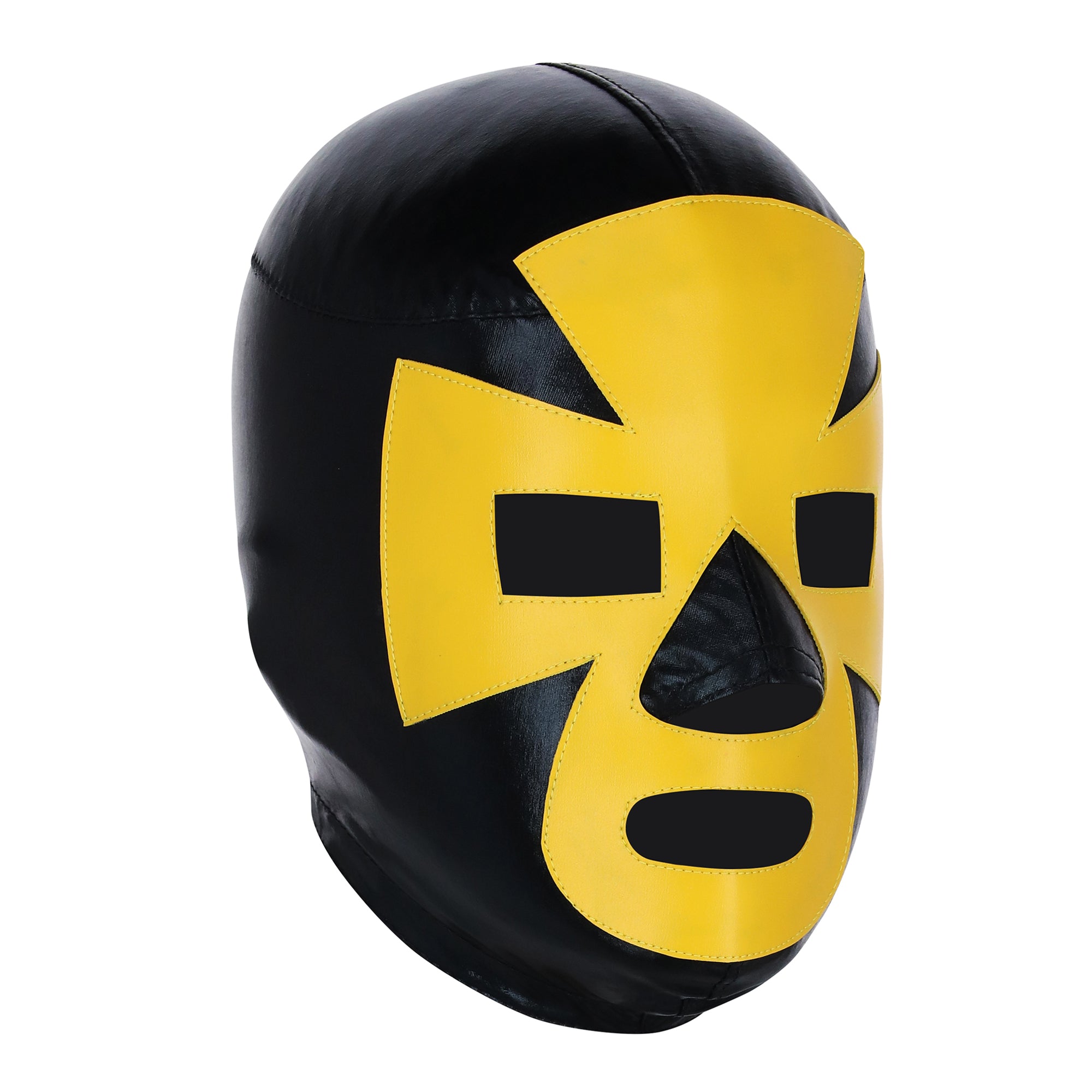 Black & Yellow Espanto lucha libre mask - right profile view