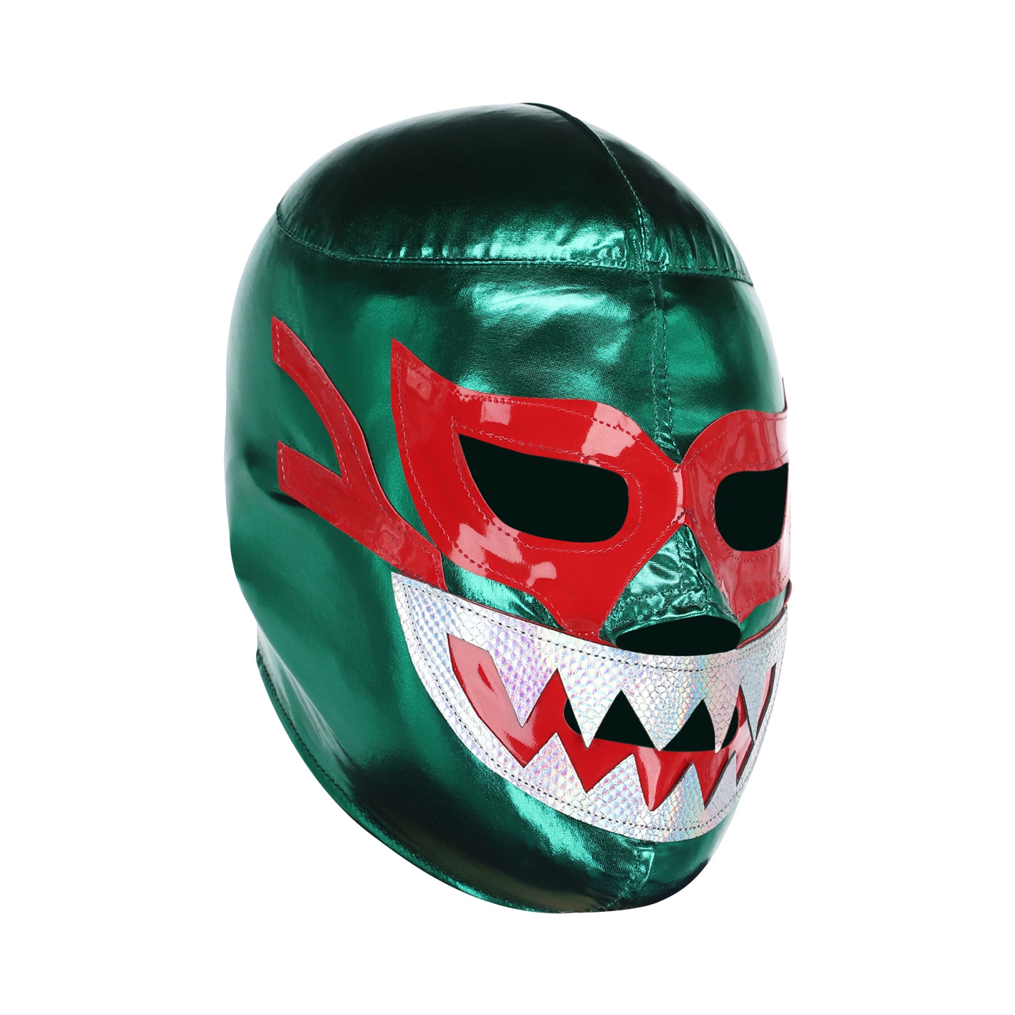 Mil Mascaras Tiburon Wrestling mask in green - profile view