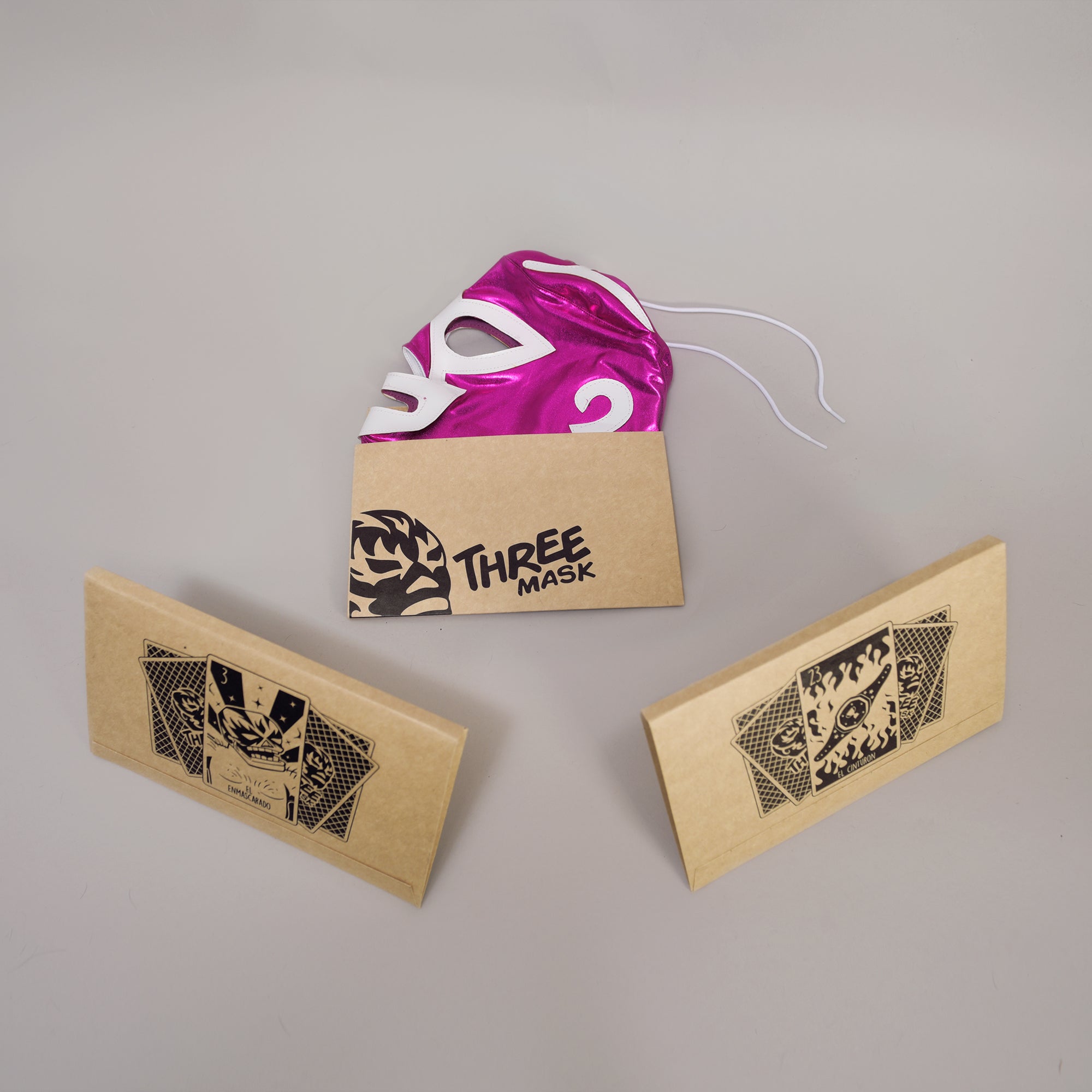 Pink Huracan Ramirez Wrestling Mask with Gift Packaging